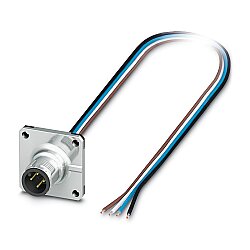 SACC-SQ-M12MS-4CON-20/0,5 - Cihaz geçmeli konnektörü önde montaj