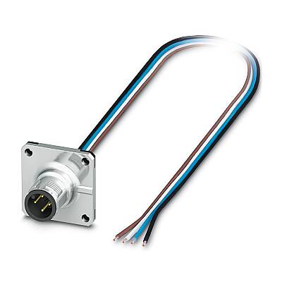 SACC-SQ-M12MS-4CON-20/0,5 - Cihaz geçmeli konnektörü önde montaj - 1