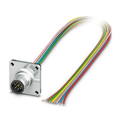 SACC-SQ-M12MS-8CON-25F/0,5 - Cihaz geçmeli konnektörü önde montaj - 1